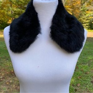REAL FUR COLLAR BLACK NECK PIECE WRAP WOMENS ACCESSORY MOB WIFE